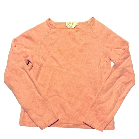 Talbots 100% Cashmere Crew Neck Sweater Pink Balletcore Twee Size Small - Picture 1 of 5